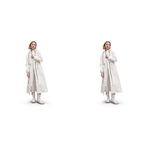 PALAY® Women Rainwear Long Waterproof Raincoat EVA Hooded Rain Coat with Wide Brim Detachable Clear Face Cover Zip and Buttons Riding Outdoor Windproof Length 121CM 2 PCS PALAY® Women Rainwear Long Waterproof Raincoat EVA Hooded Rain Coat with Wide Brim Detachable Clear Face Cover Zip and Buttons Riding Outdoor Windproof Length 121CM 2 PCS